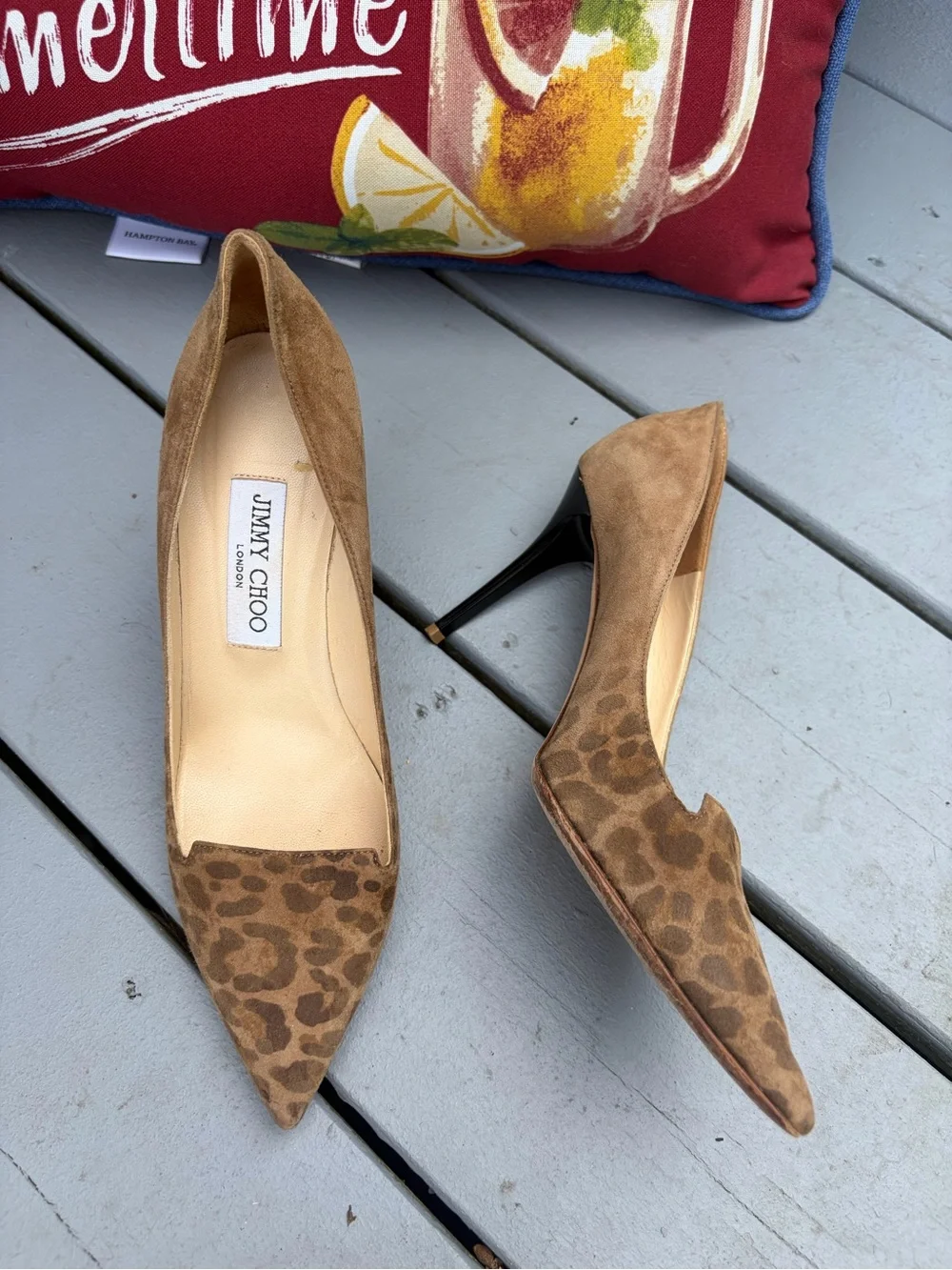 Jimmy Choo Leopard-Print Pointed Toe Pumps - Brown